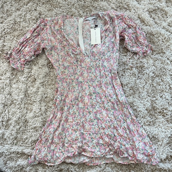 Faithfull the Brand Dresses & Skirts - Faithfull the Brand Tonia Floral Mini Dress Pink White Size 2 NWT